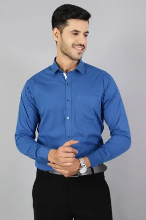 100% Premium Cotton Blue Solid Shirt