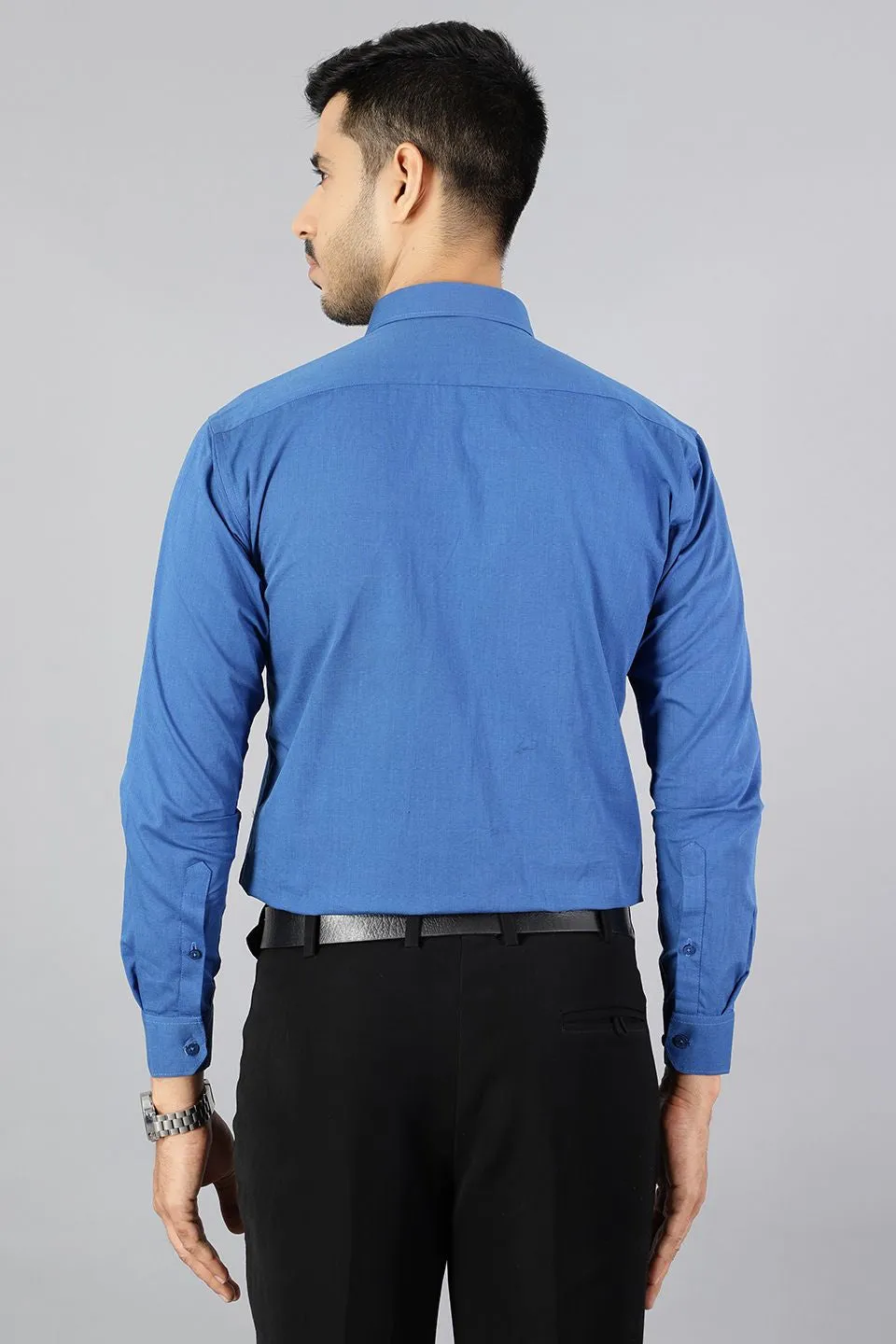 100% Premium Cotton Blue Solid Shirt