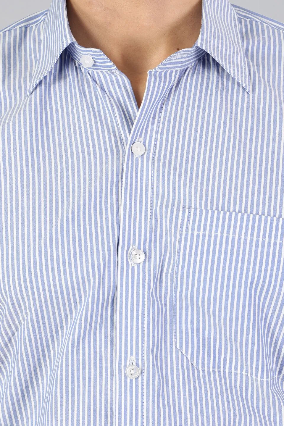 100% Premium Cotton Blue Stripe Shirt