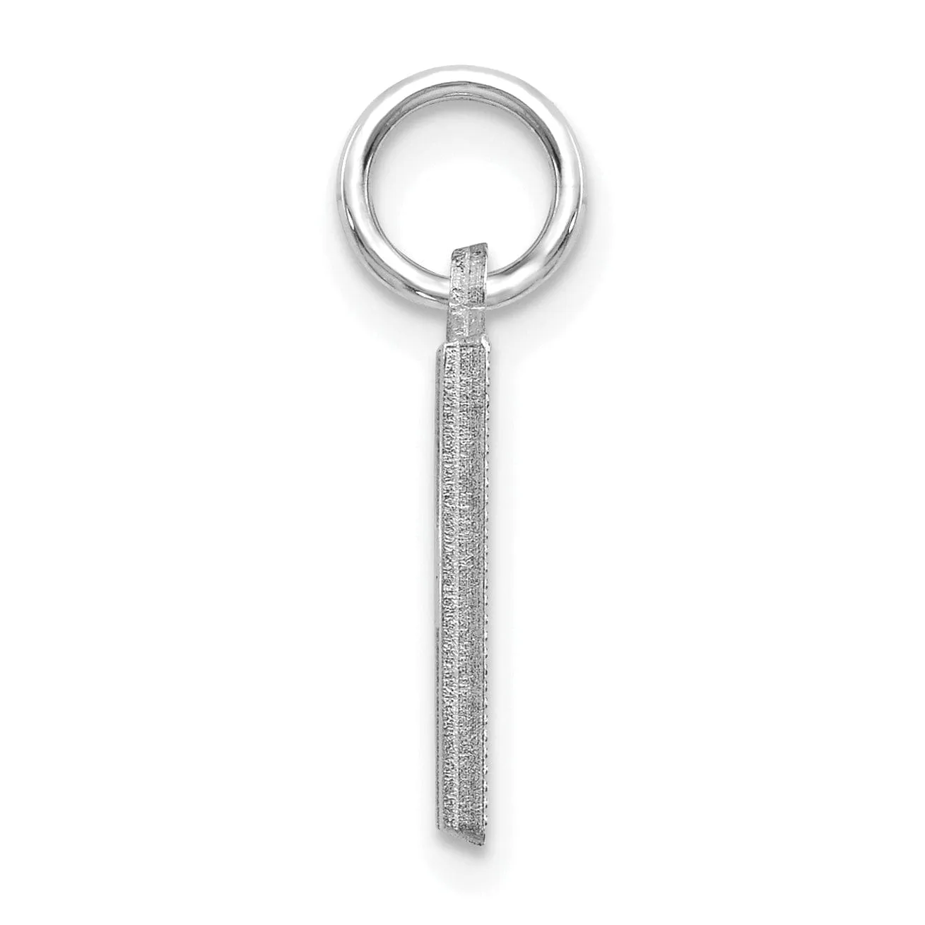14k White Gold Satin Diamond Cut Finish Letter H Initial Pendant