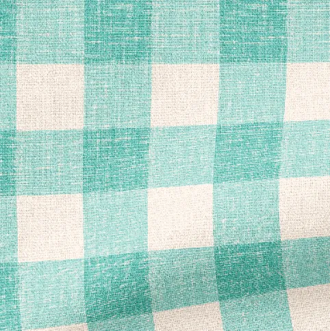 1" GINGHAM FABRIC IN AQUA