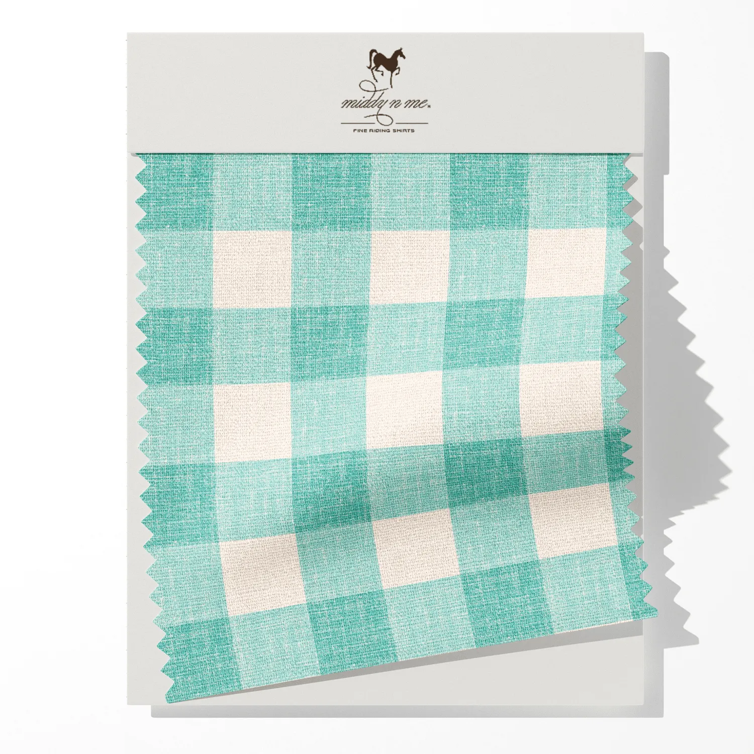 1" GINGHAM FABRIC IN AQUA