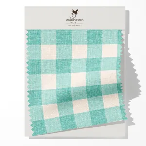 1" GINGHAM FABRIC IN AQUA