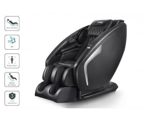 3D Electric Massage Chair Shiatsu SL Track Full Body 58 Air Bags Black
