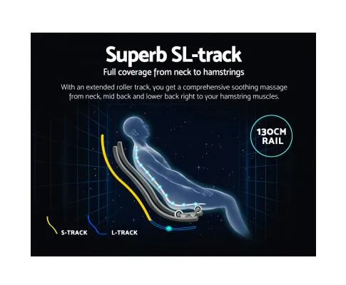 3D Electric Massage Chair Shiatsu SL Track Full Body 58 Air Bags Black