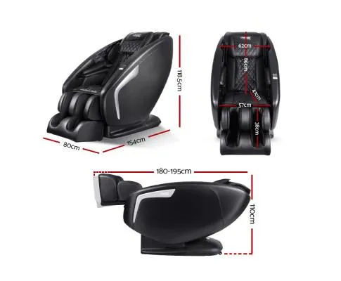3D Electric Massage Chair Shiatsu SL Track Full Body 58 Air Bags Black