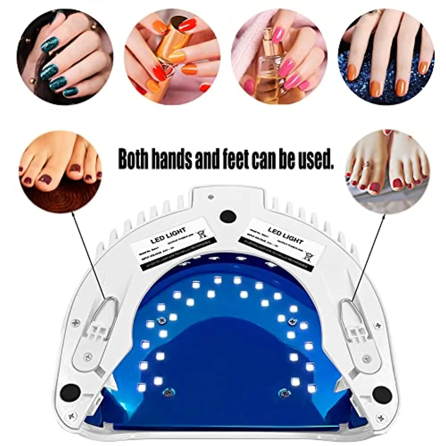 64W Professional Cordless UV Light for Nails, Nail Dryer, UV LED Nail Lamp for Gel Polish w/ 4 Timers, Automatic Sensing Function, w/ 7500mAh Rechargeable Battery, Nail Art Tools for Salon or Home