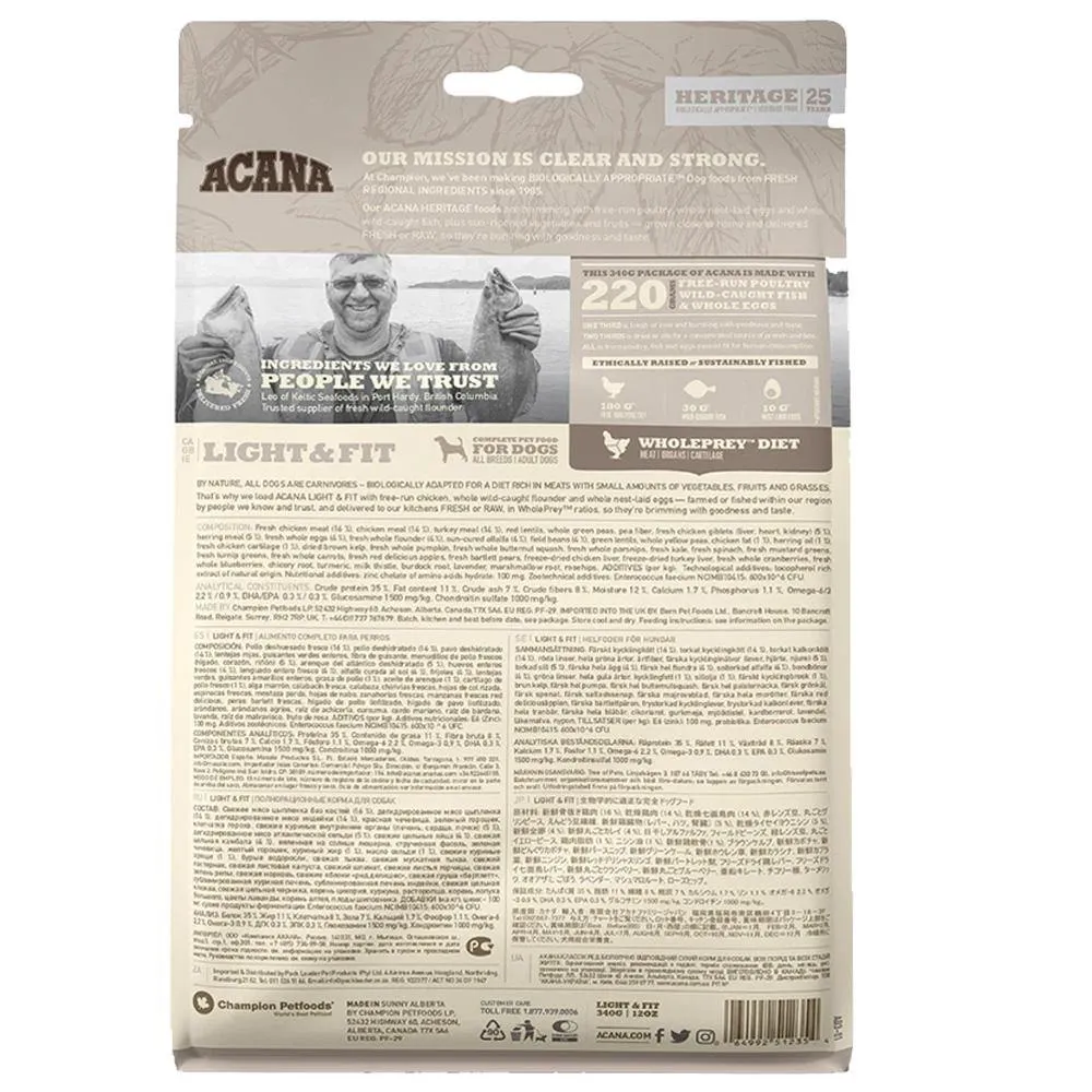 ACANA Light & Fit Grain-Free Dry Dog Food