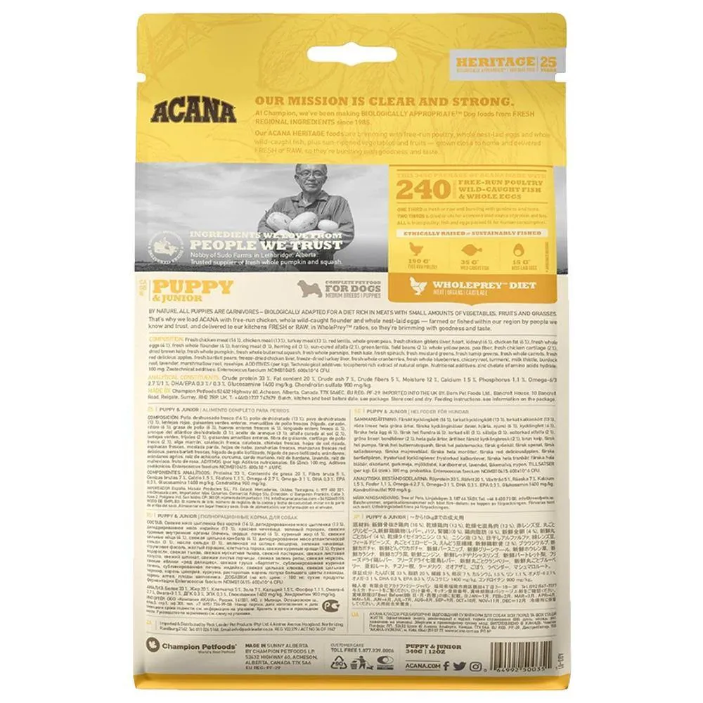 ACANA Puppy & Junior Grain-Free Dry Dog Food