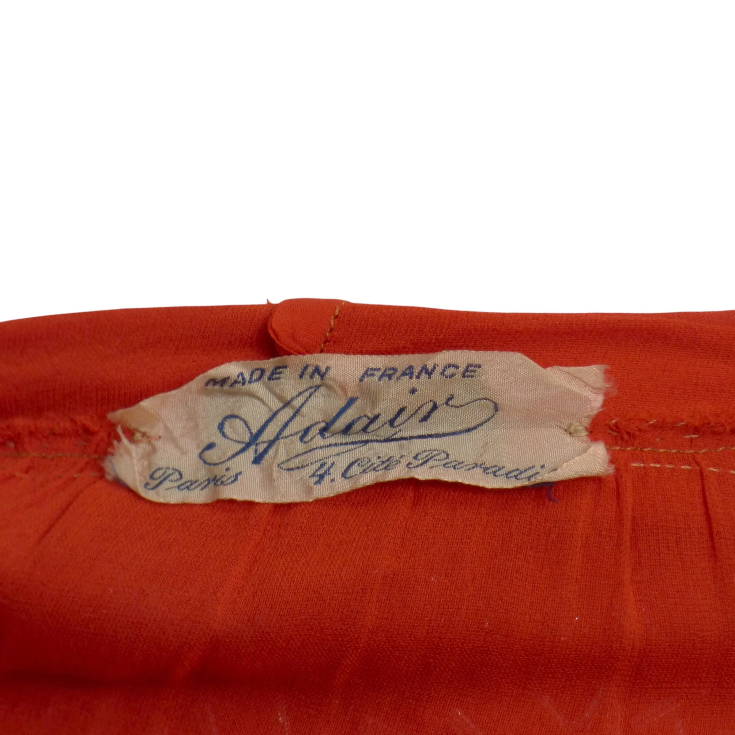 ADAIR- 1920s Orange Beaded Chiffon Gown, Size 4