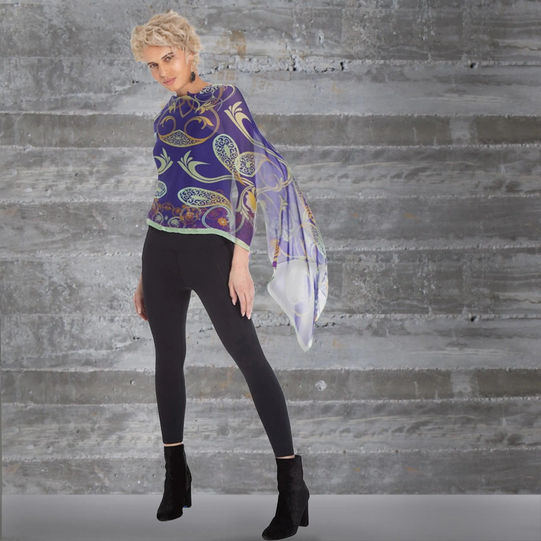 Arabian Nights Silk Chiffon Scarf Wrap
