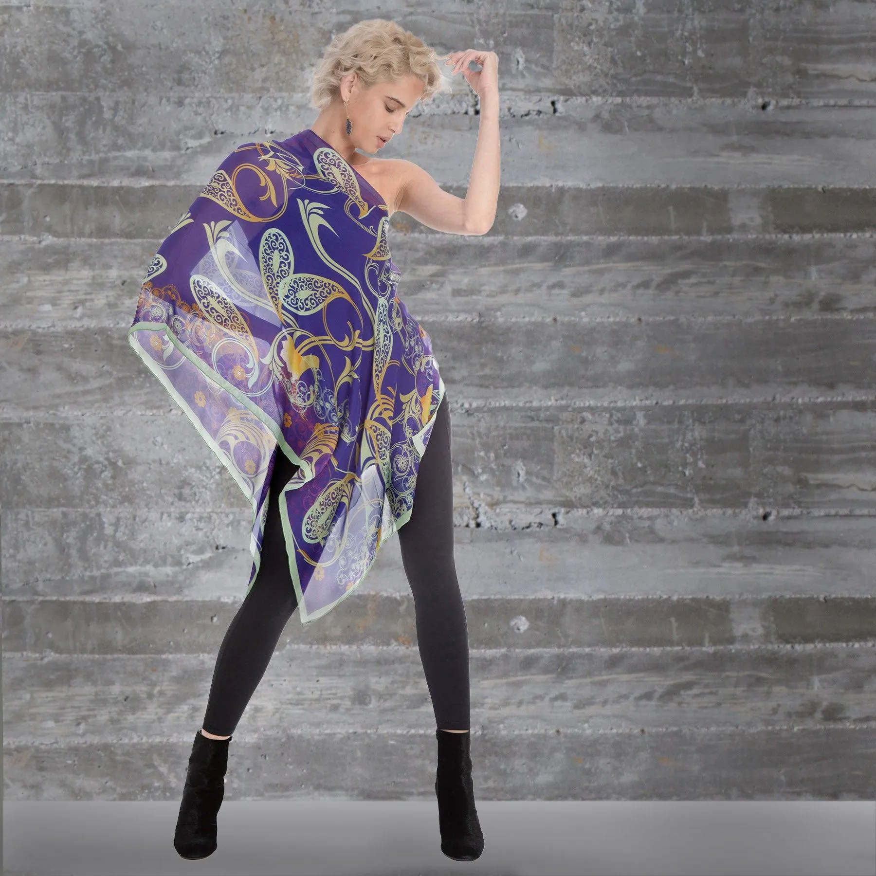 Arabian Nights Silk Chiffon Scarf Wrap
