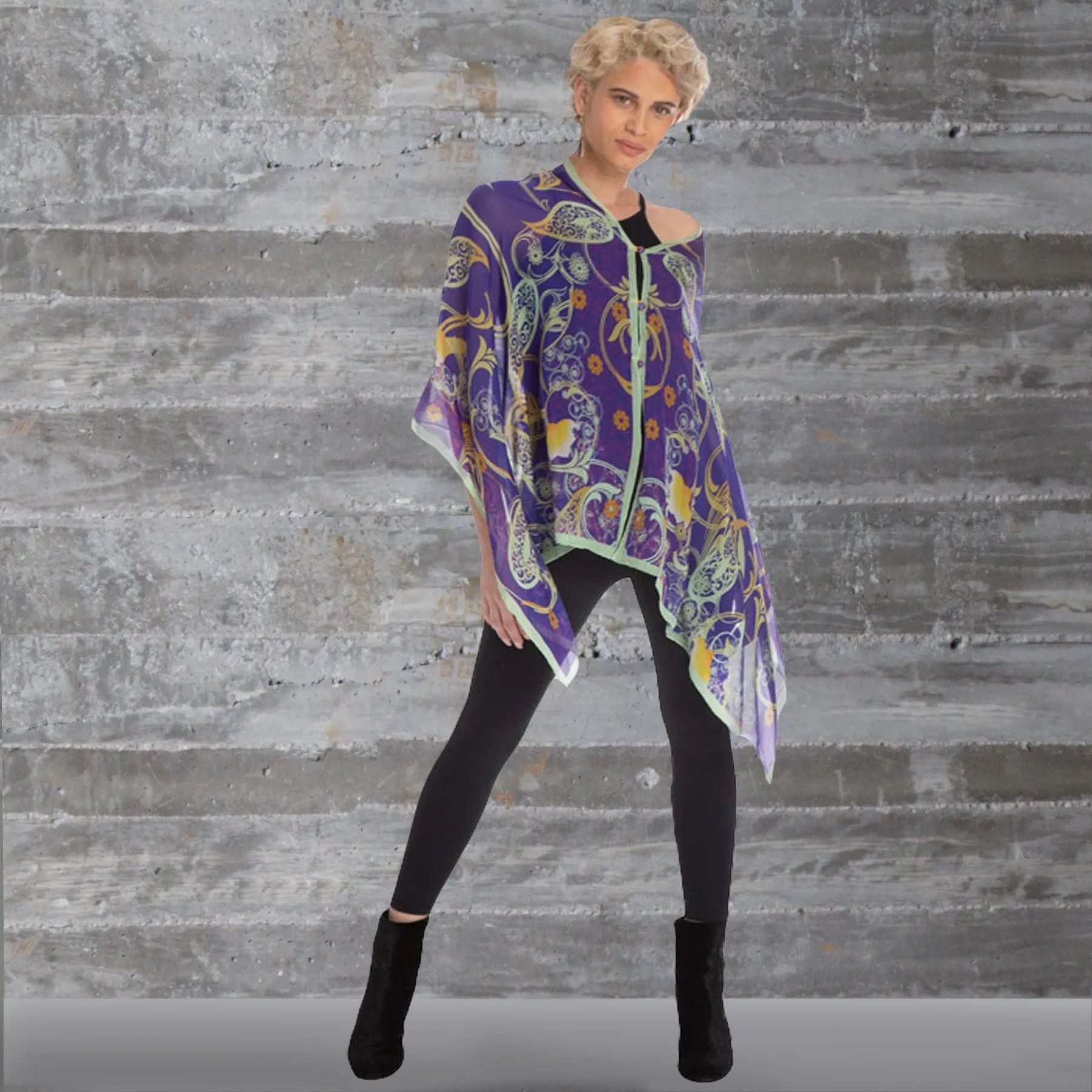 Arabian Nights Silk Chiffon Scarf Wrap