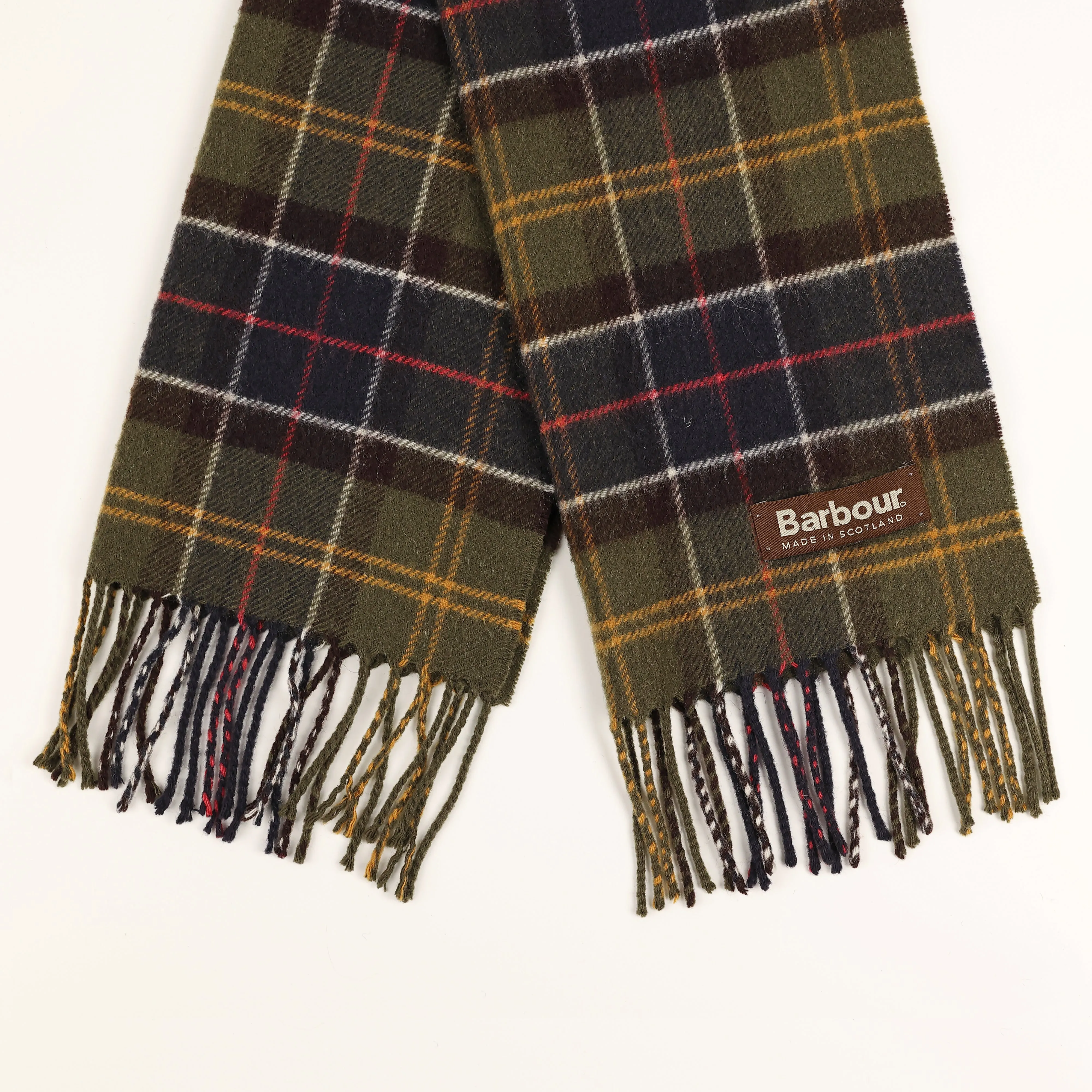 Barbour Lambswool Check Scarf - Green - One Size