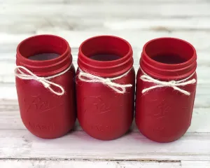 Barn red country farmhouse mason jars