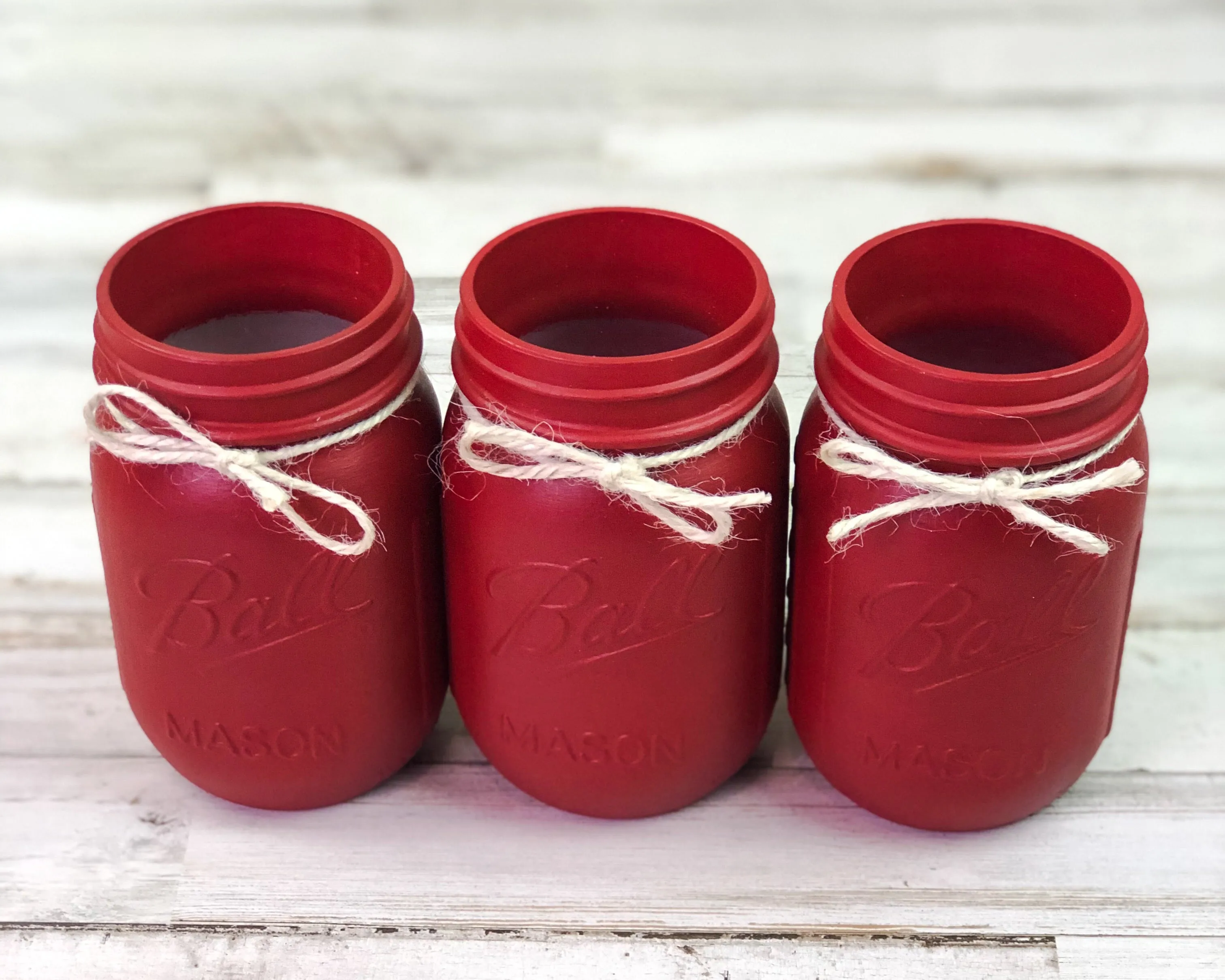 Barn red country farmhouse mason jars