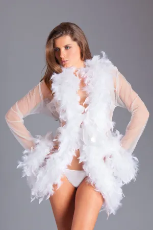 Be Wicked - Lux - Robe met Veren - Wit - One Size