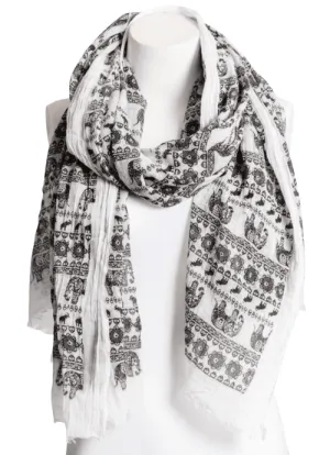 Beautiful Black & White Lightweight Elephant Boho