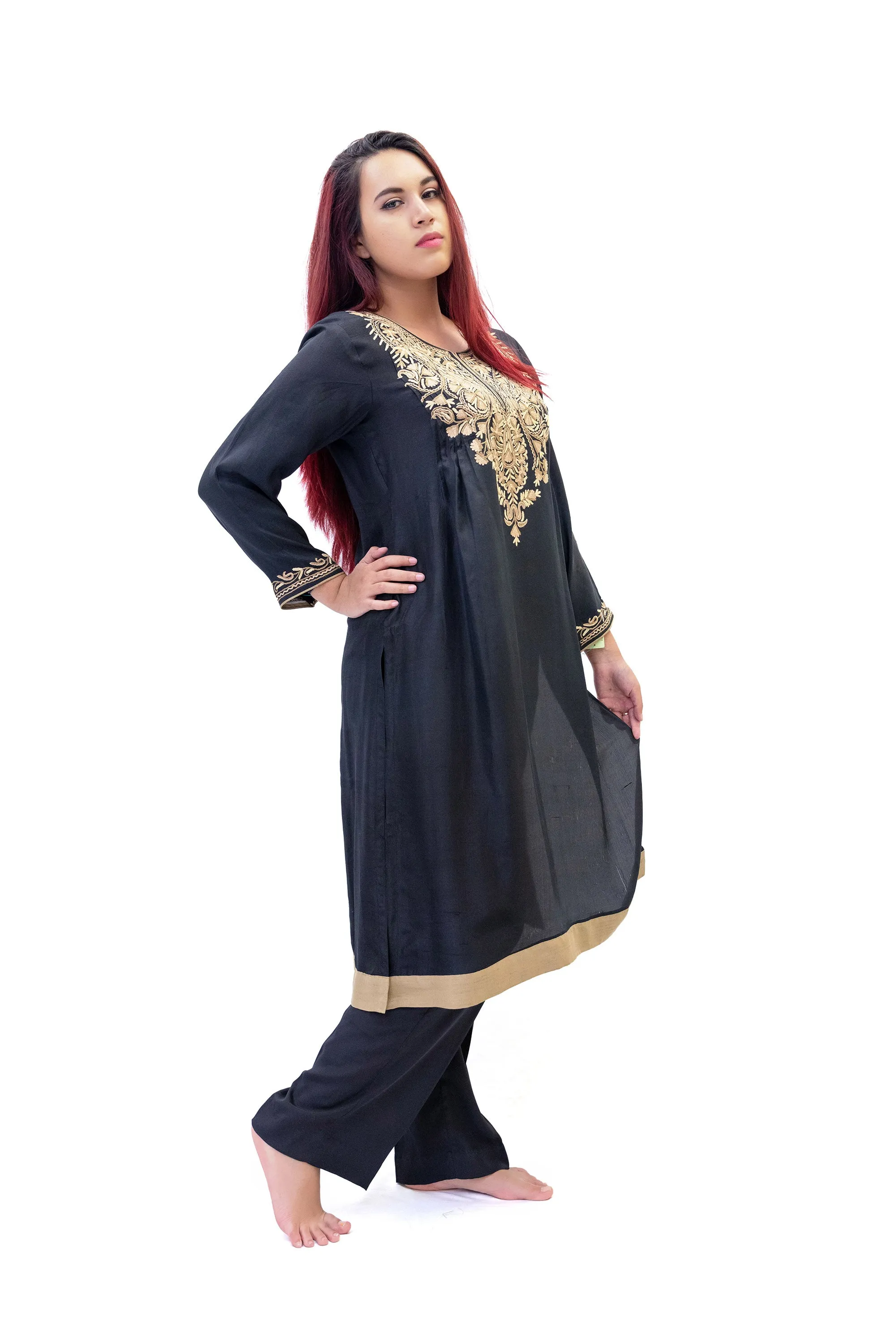 Black Lawn Silk Salwar Kameez - Suit
