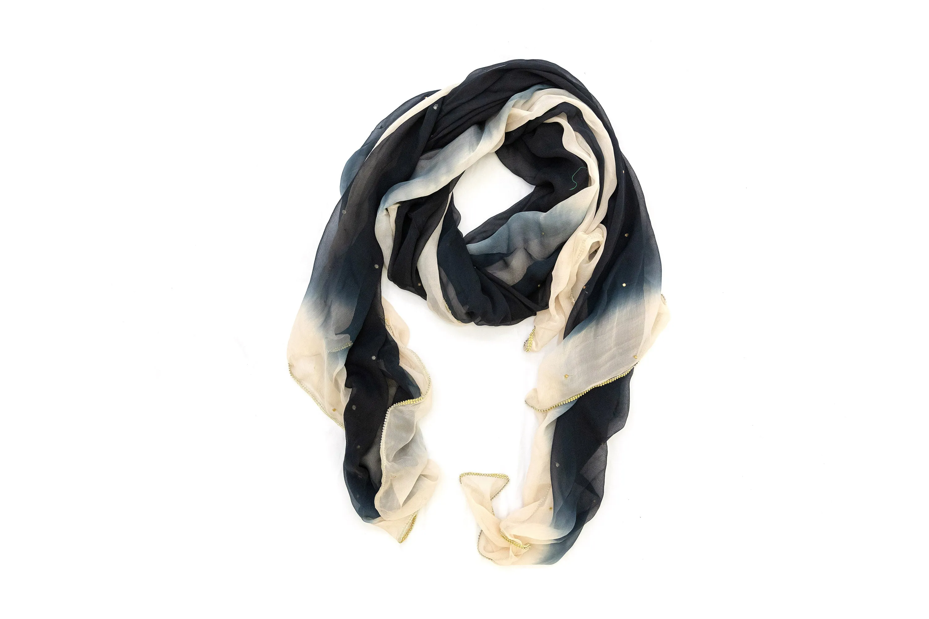 Black Ombre Chiffon Dupatta - Scarf