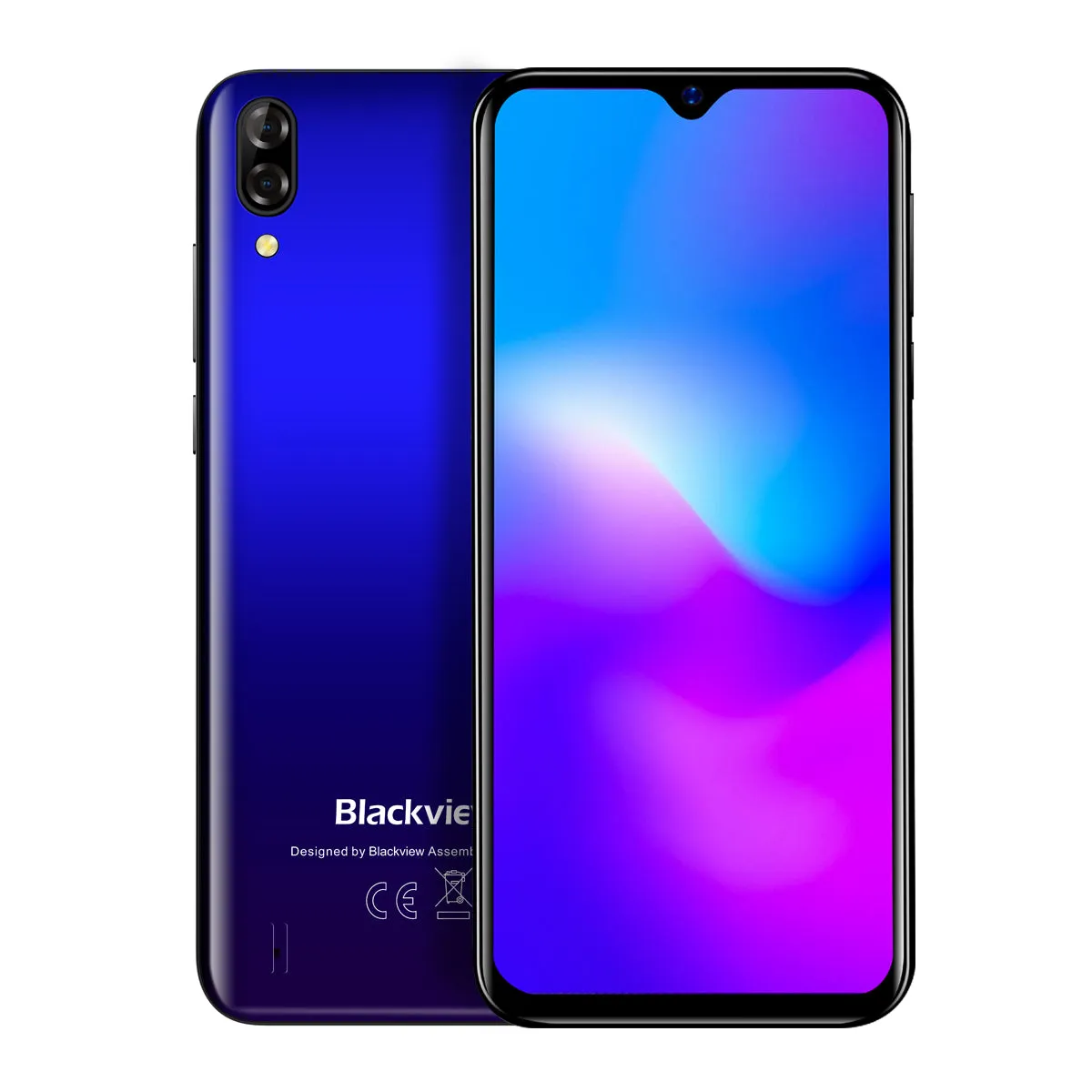 Blackview A60 Pro 4G Smartphone 3GB 16GB Android 9.0 Cellphone Face ID 4080mAh Battery Mobile Phone Gradient blue