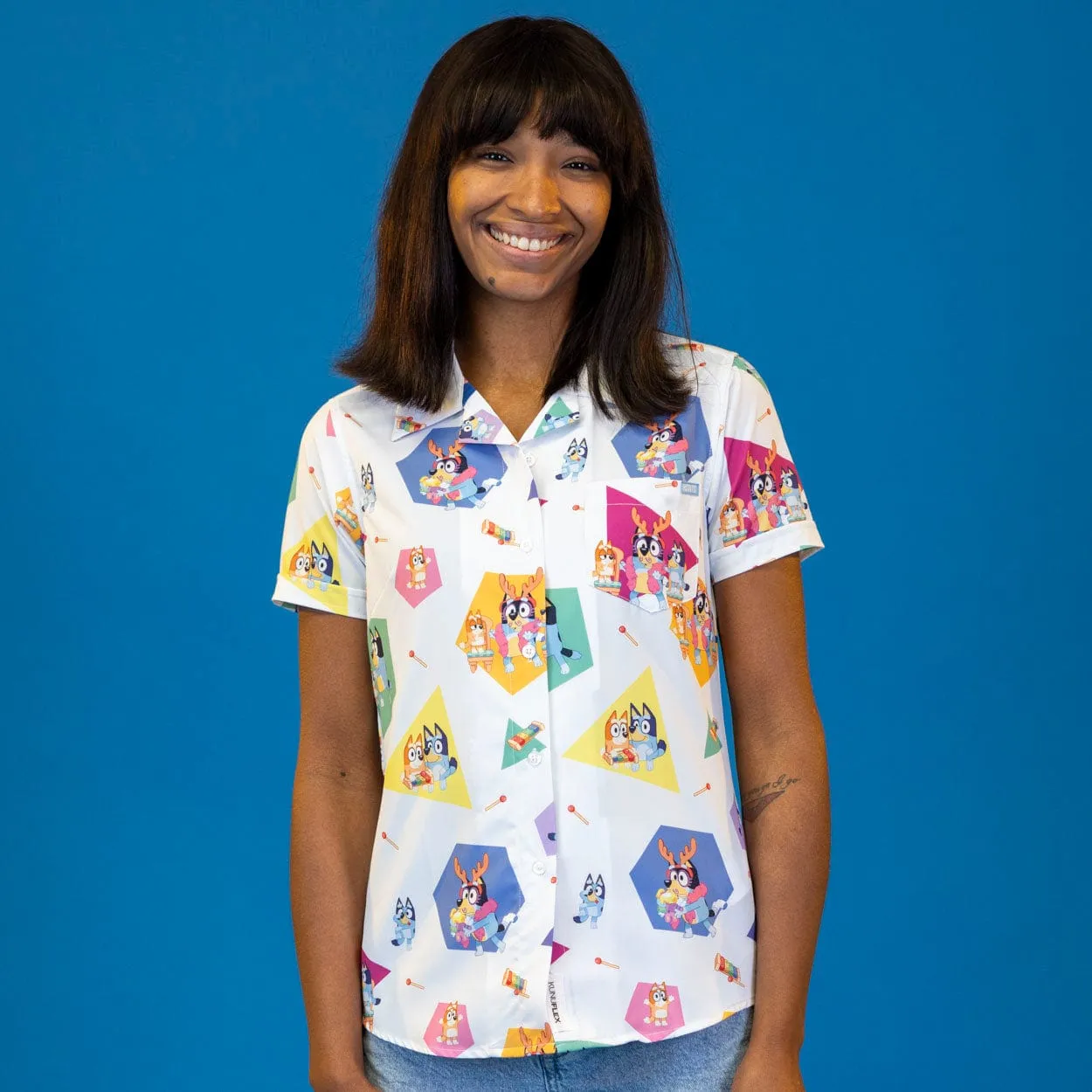 Bluey "Magic Xylophone" – Women's KUNUFLEX Short Sleeve Shirt