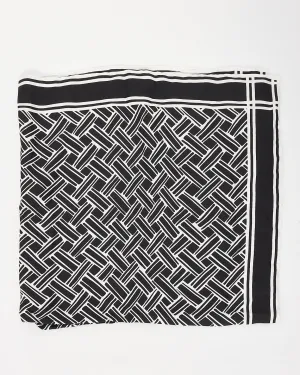 Bottega Veneta Black & White Pattern Silk Scarf