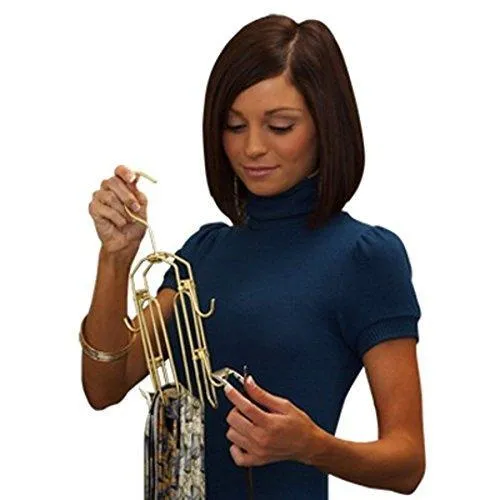 BT Hanger, Tie Rack, Tie Holder, Tie Hanger, Belt Hook Hangers in a closet organizer with non wood racks hold ties, bow tie for men and mens belts and hanging accessories by Rotating Swiveling hooks.