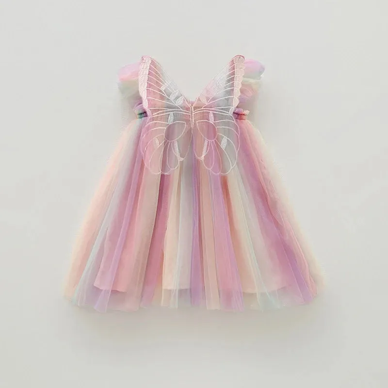 Butterfly Multi-Color Frill Dress