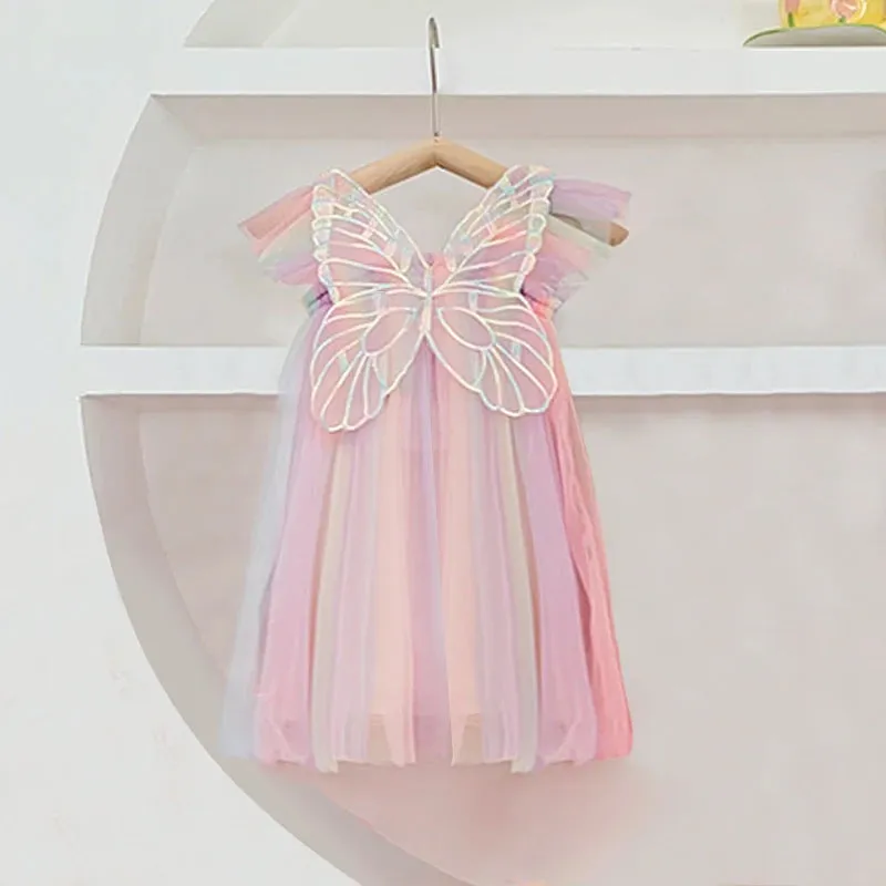 Butterfly Multi-Color Frill Dress