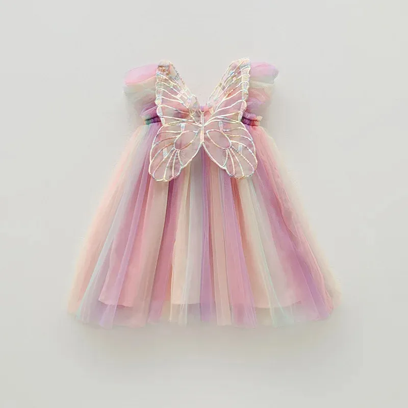 Butterfly Multi-Color Frill Dress