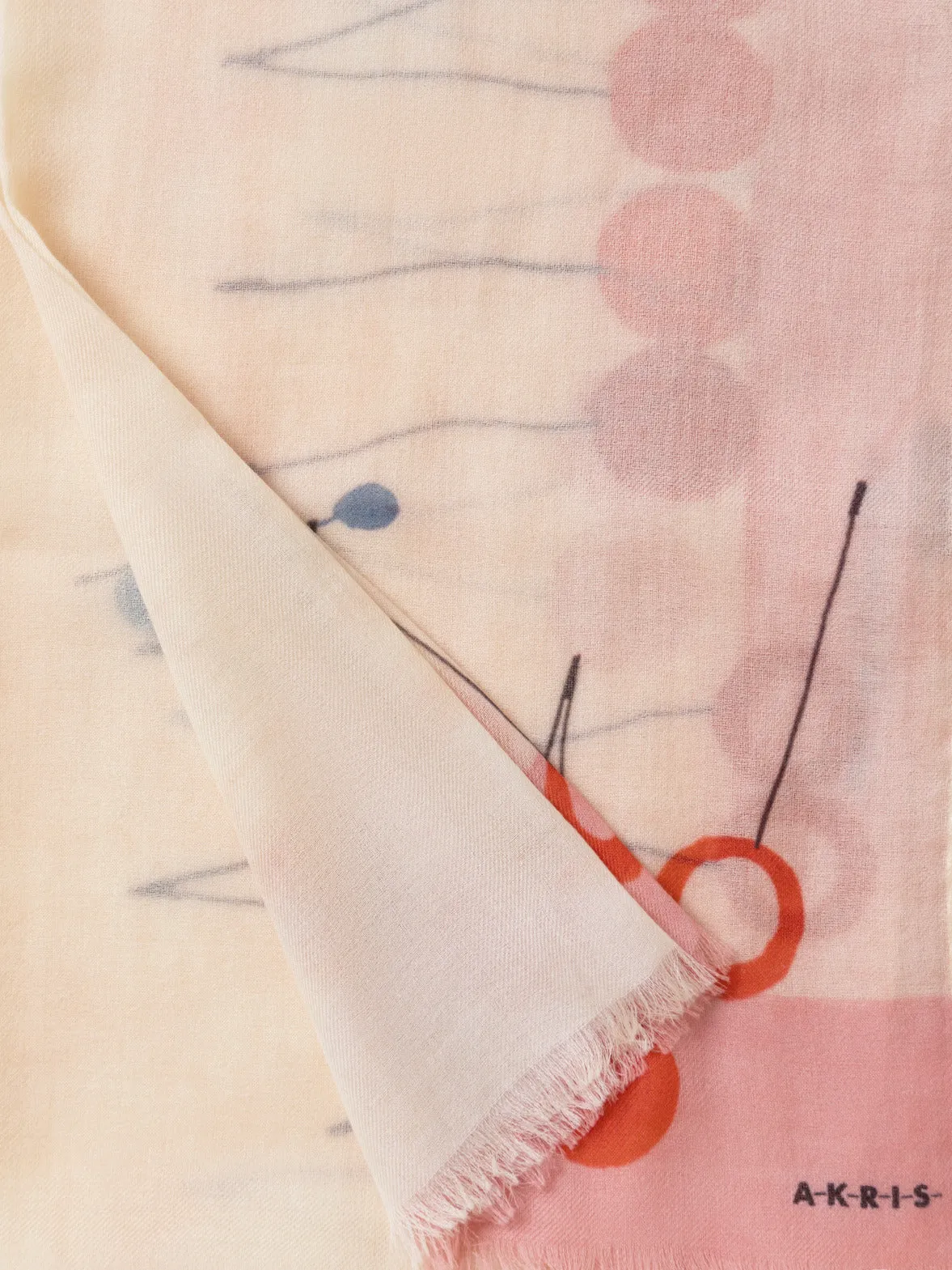 Cashmere Scarf with Cherries Print
