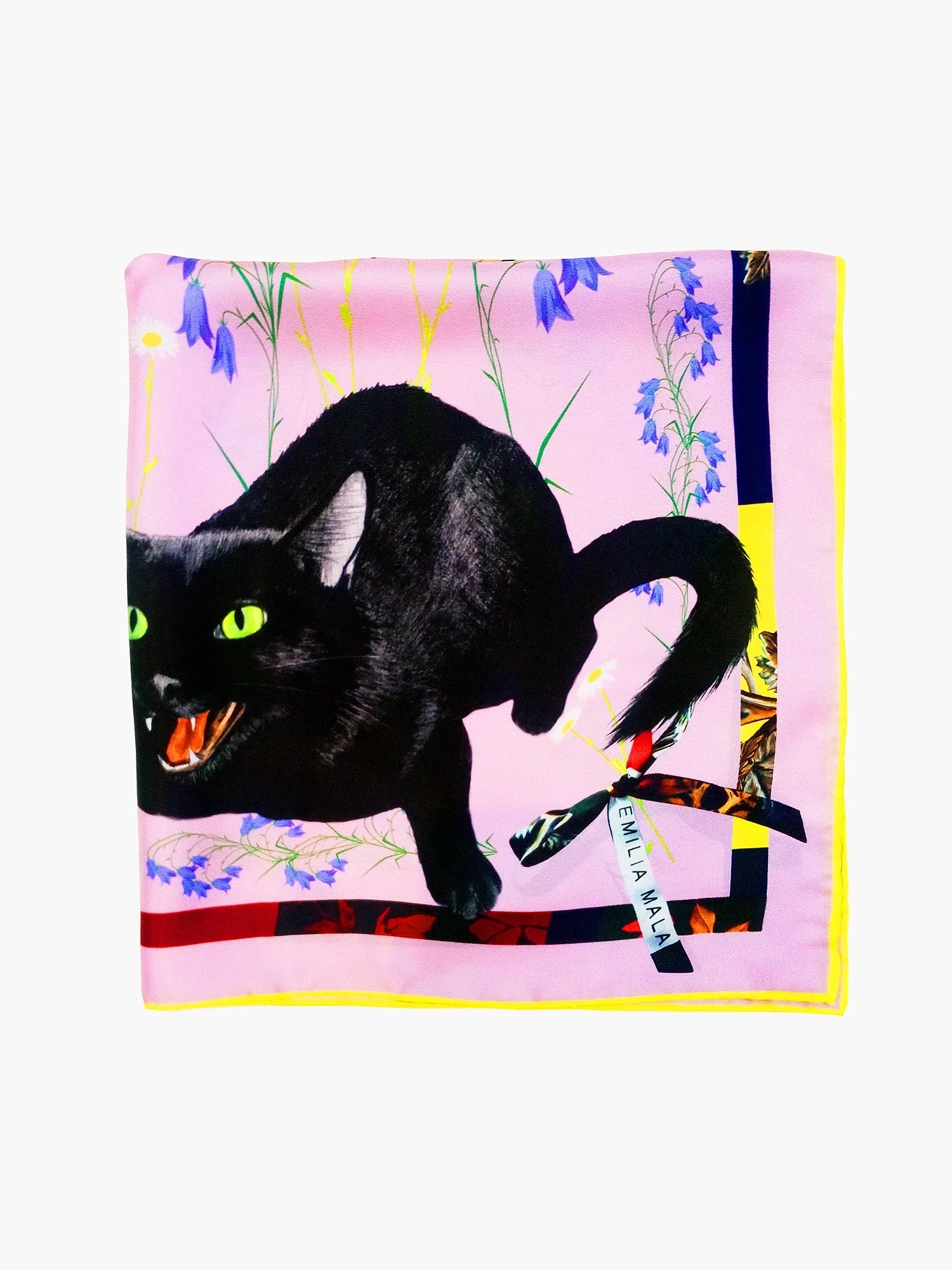 CAT SAUVAGE / DUSK Pink Print Silk Scarf