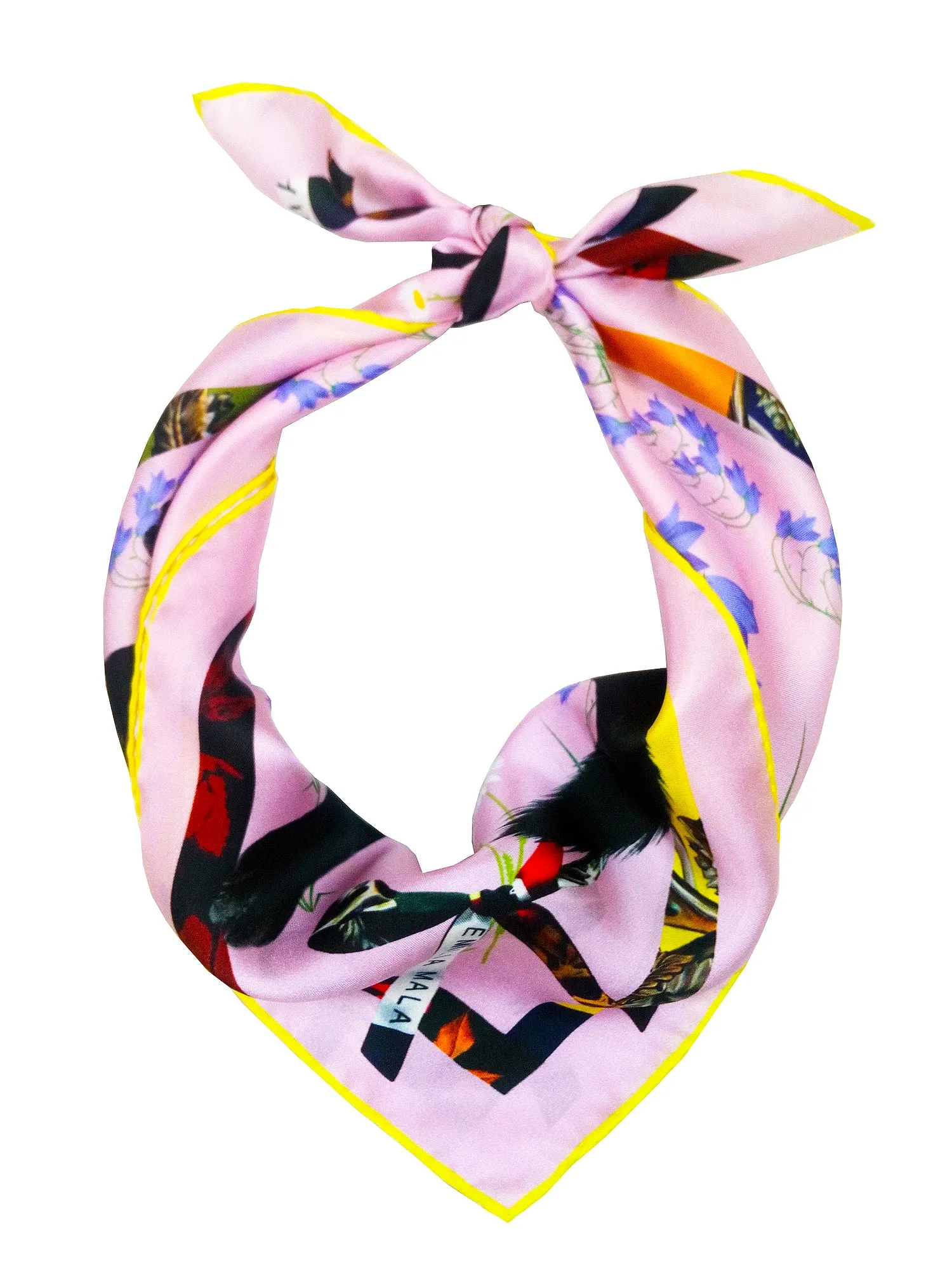 CAT SAUVAGE / DUSK Pink Print Silk Scarf