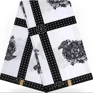 Classic Black & White Afro Caribbean Prints 100%