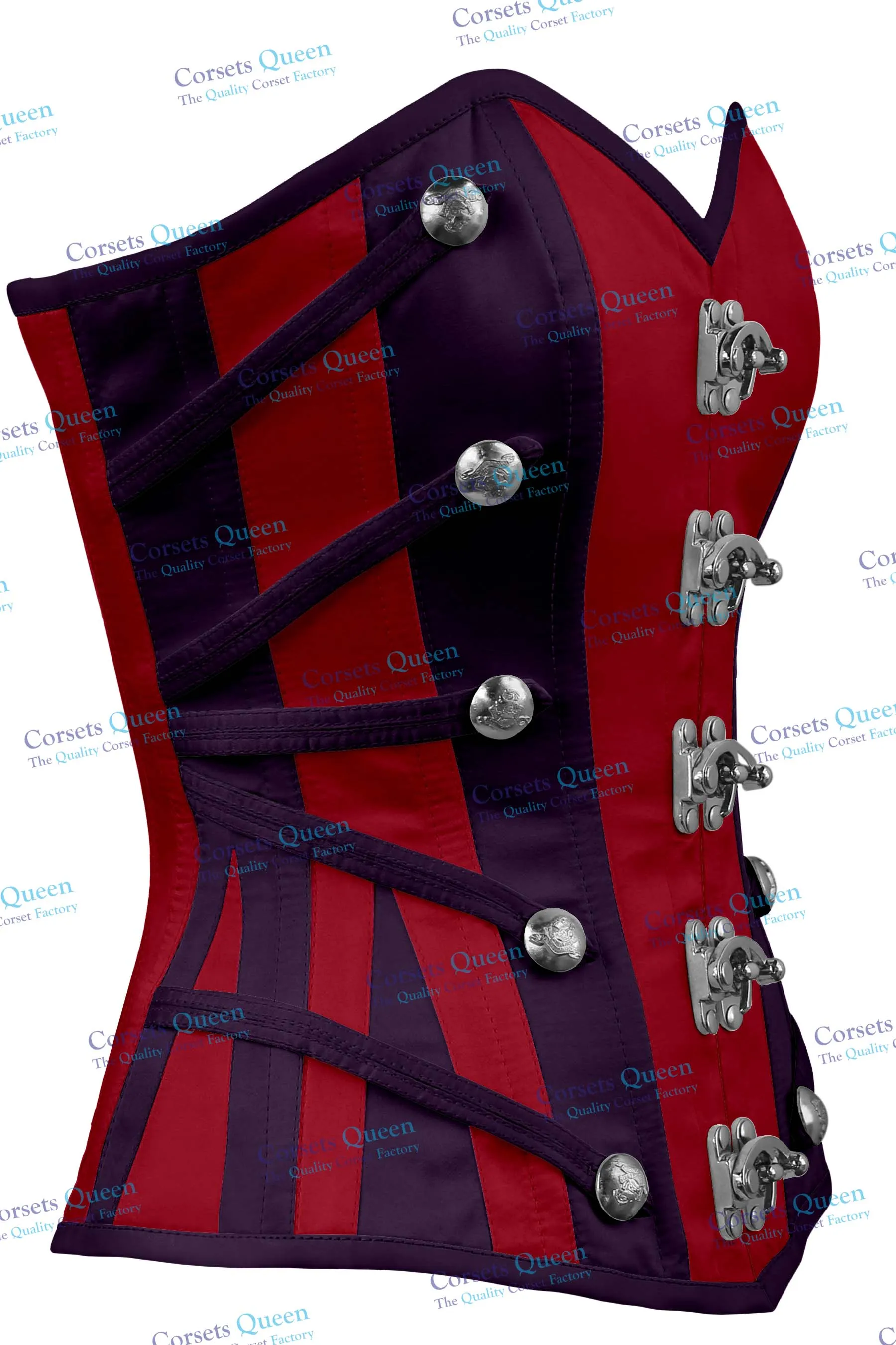 Clodagh Satin Overbust Corset With Buckles