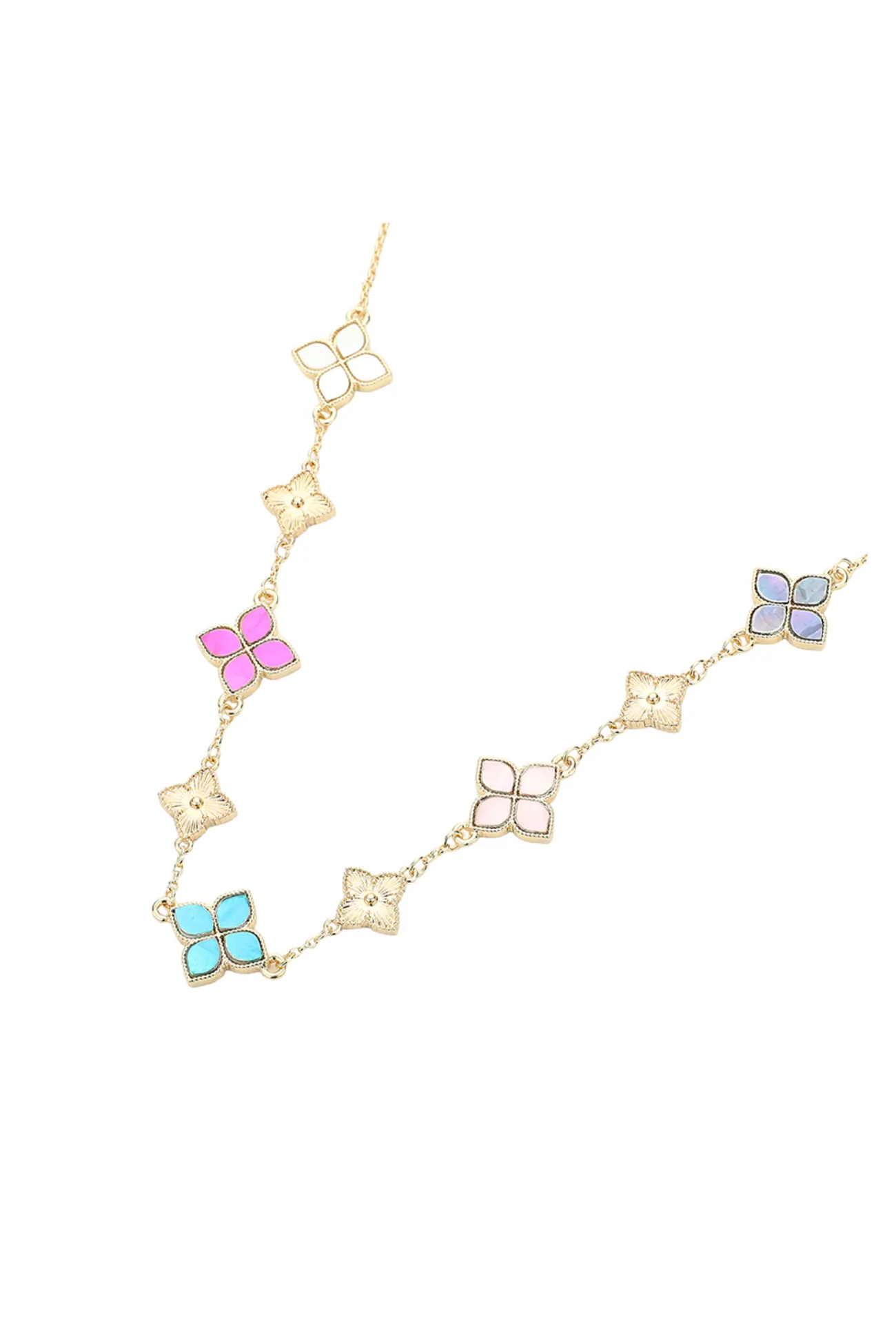 Clover Station Necklace-Multi
