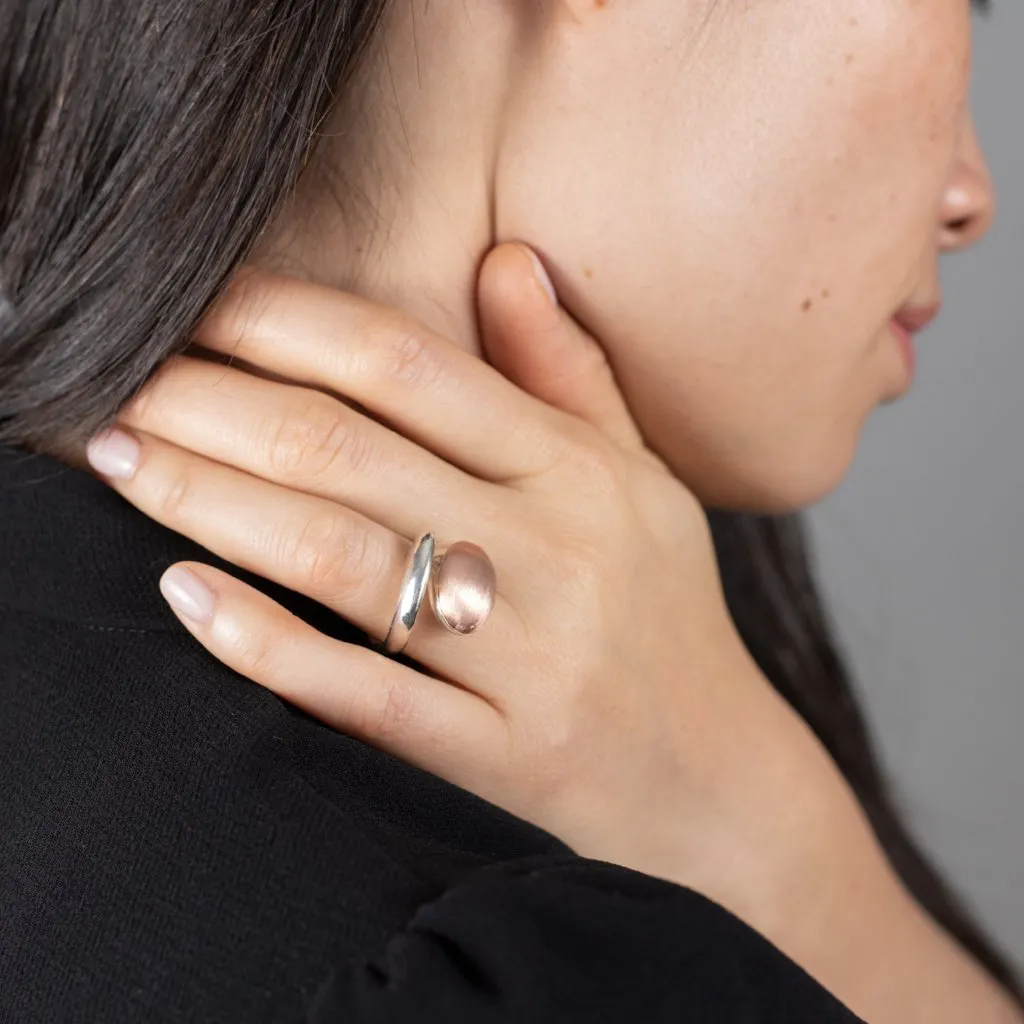 COCOON SNAKE Ring: sterling silver and gold