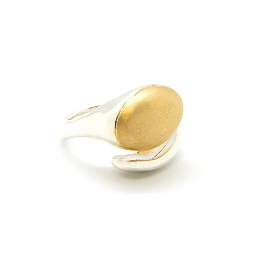 COCOON SNAKE Ring: sterling silver and gold