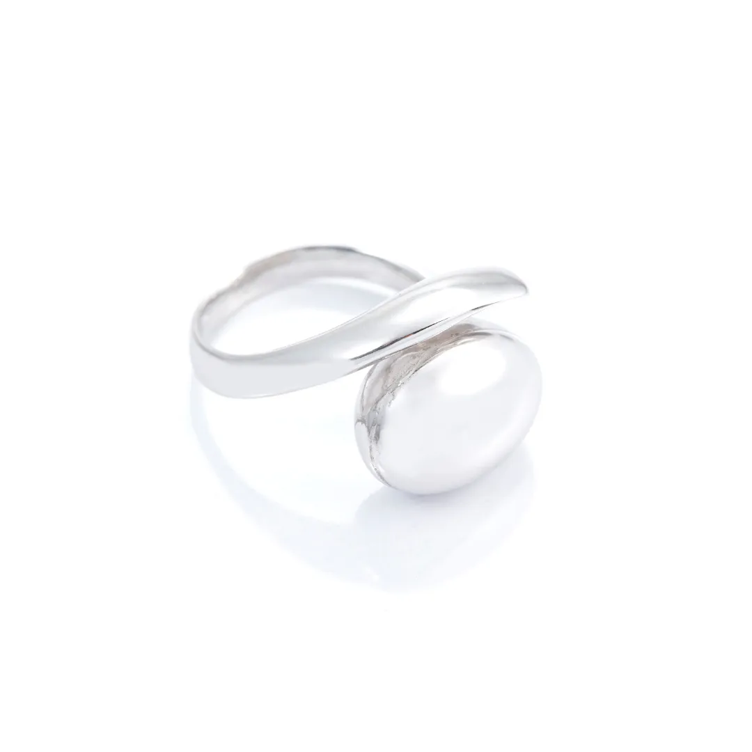 COCOON SNAKE Ring: sterling silver and gold