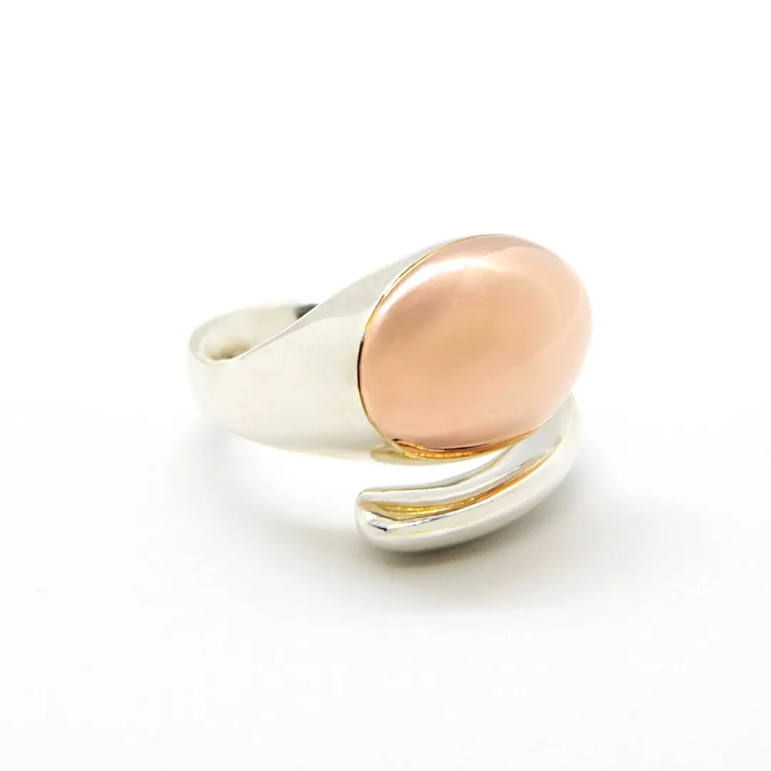 COCOON SNAKE Ring: sterling silver and gold