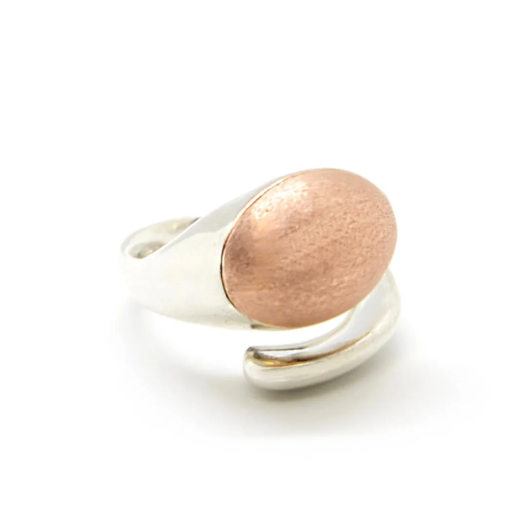 COCOON SNAKE Ring: sterling silver and gold