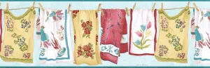 Country Laundry Dish VIN7335B Wallpaper Border