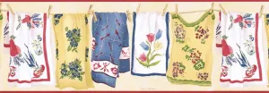 Country Laundry Dish VIN7336B Wallpaper Border