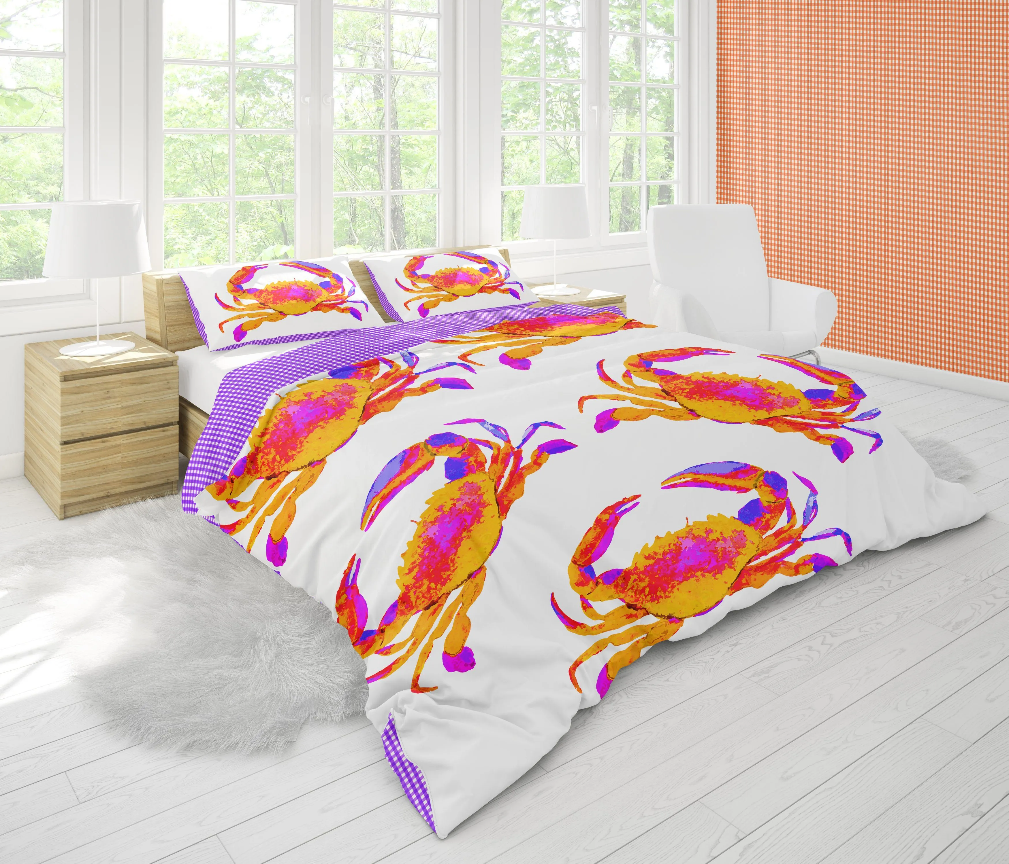 CRAB LOVE DUVET IN ORANGE
