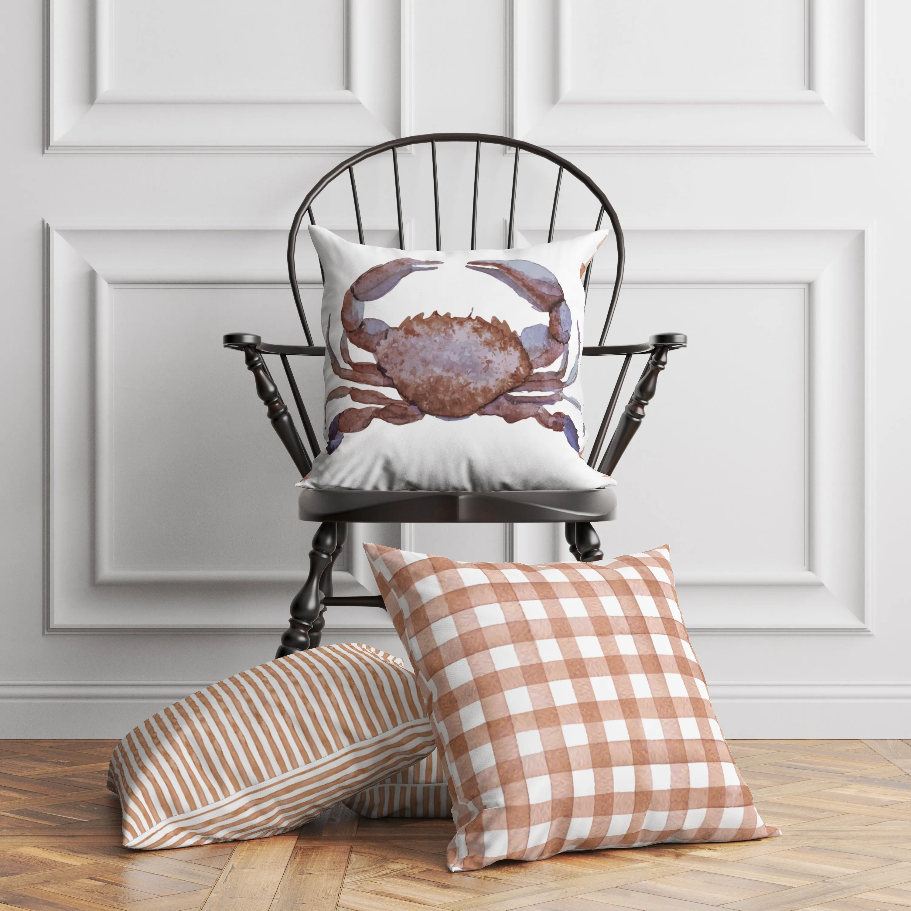 CRAB LOVE PILLOW IN UMBER