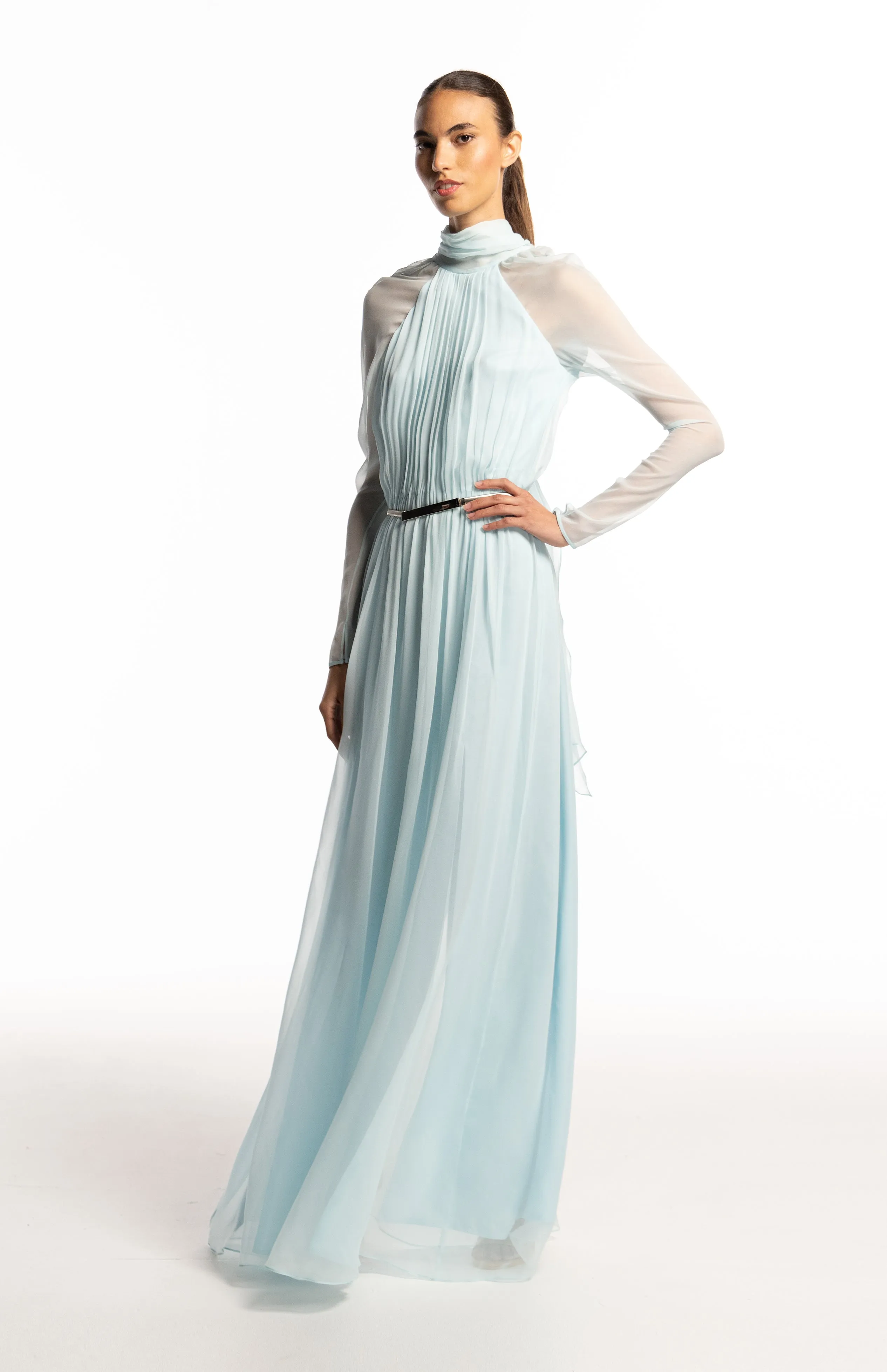 Danae | Elegant Silk Chiffon Long Dress