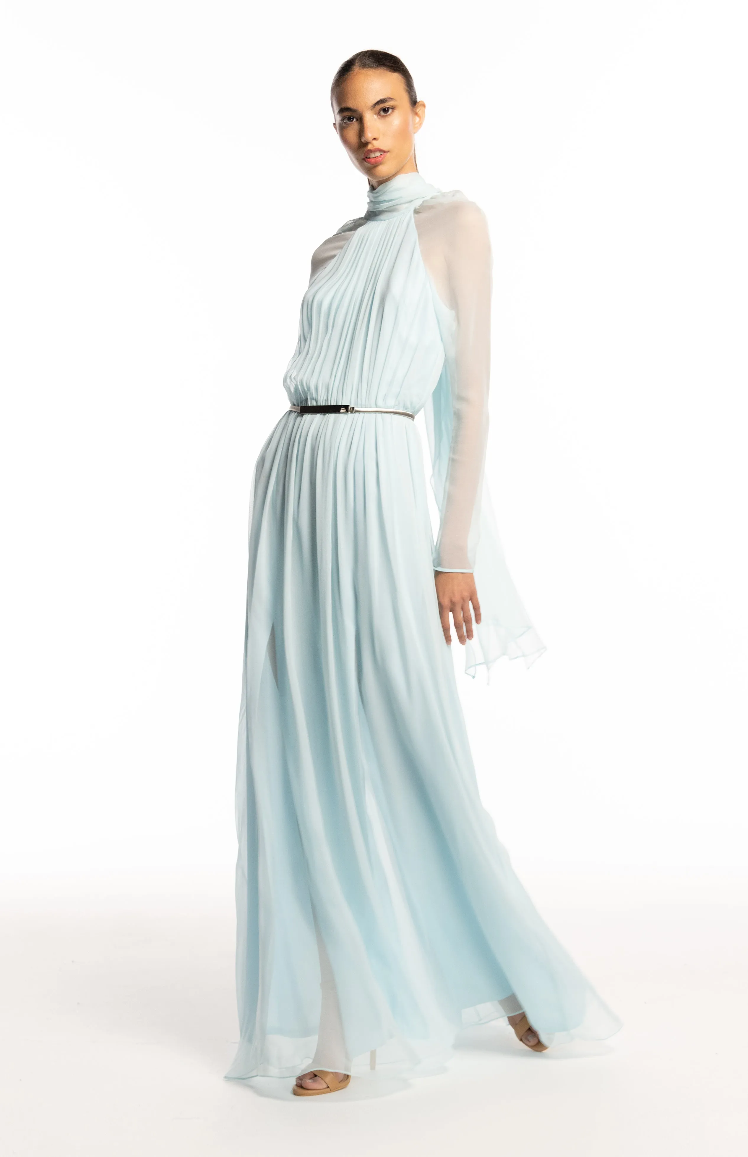 Danae | Elegant Silk Chiffon Long Dress