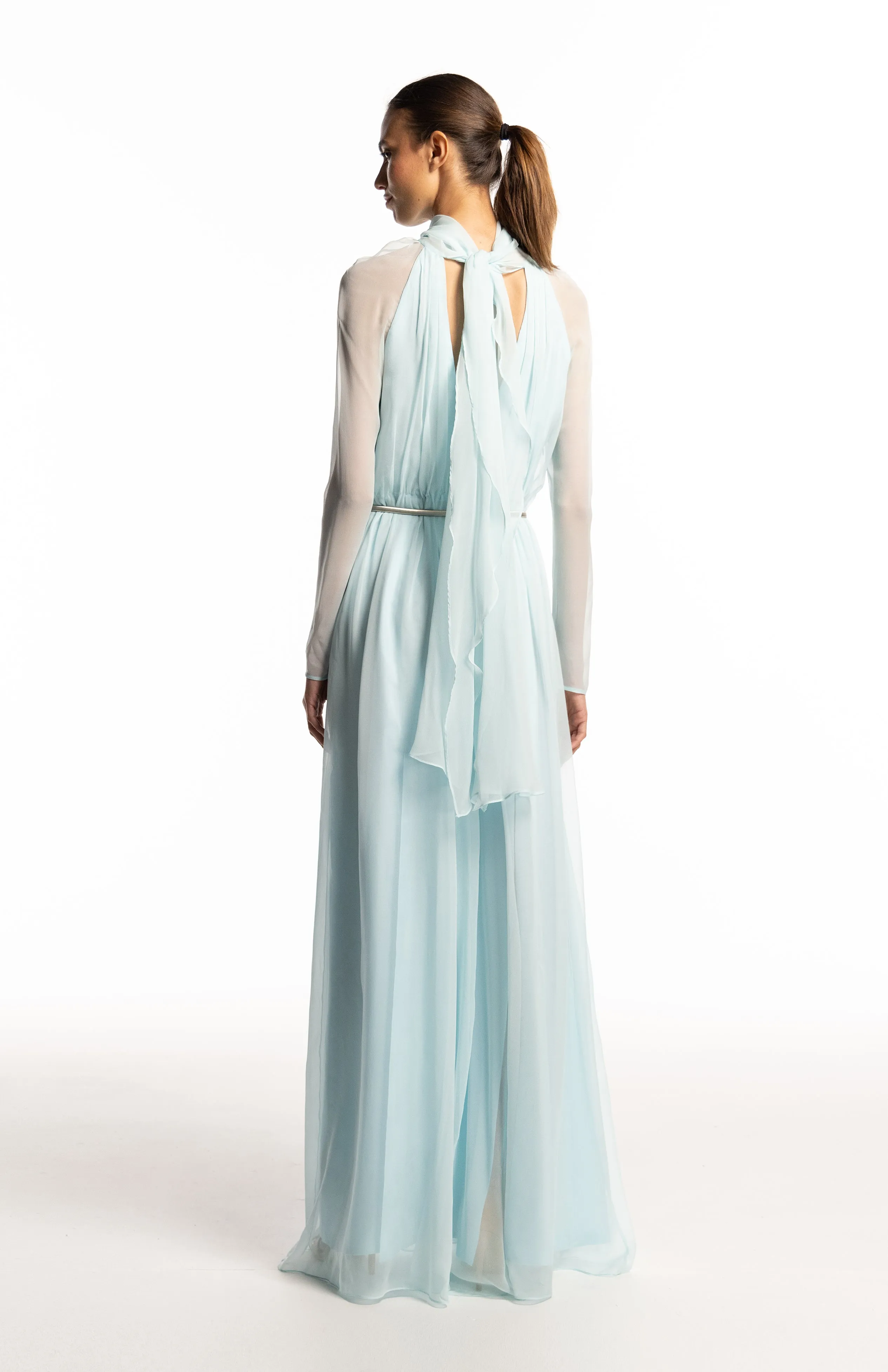 Danae | Elegant Silk Chiffon Long Dress