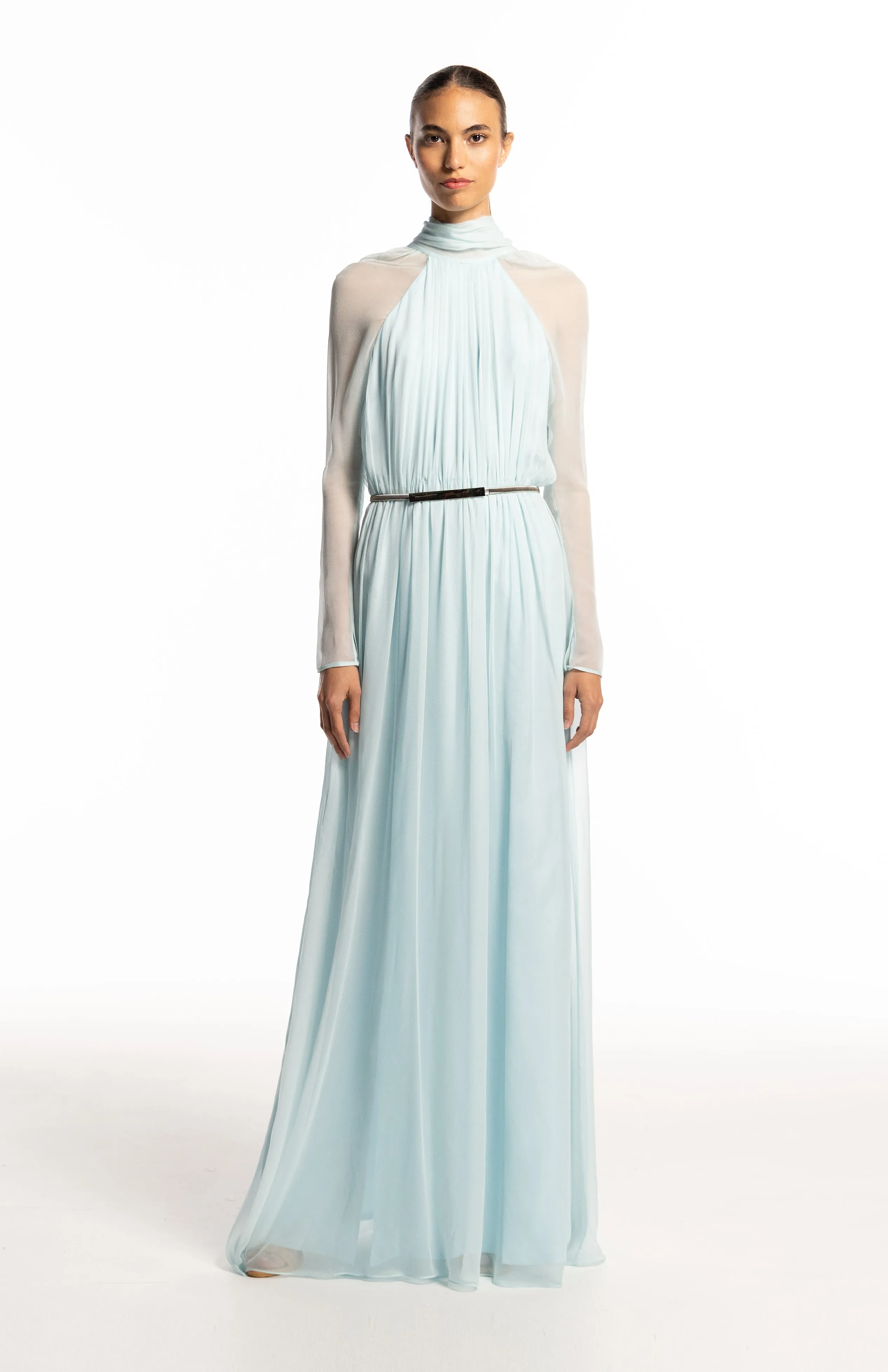 Danae | Elegant Silk Chiffon Long Dress